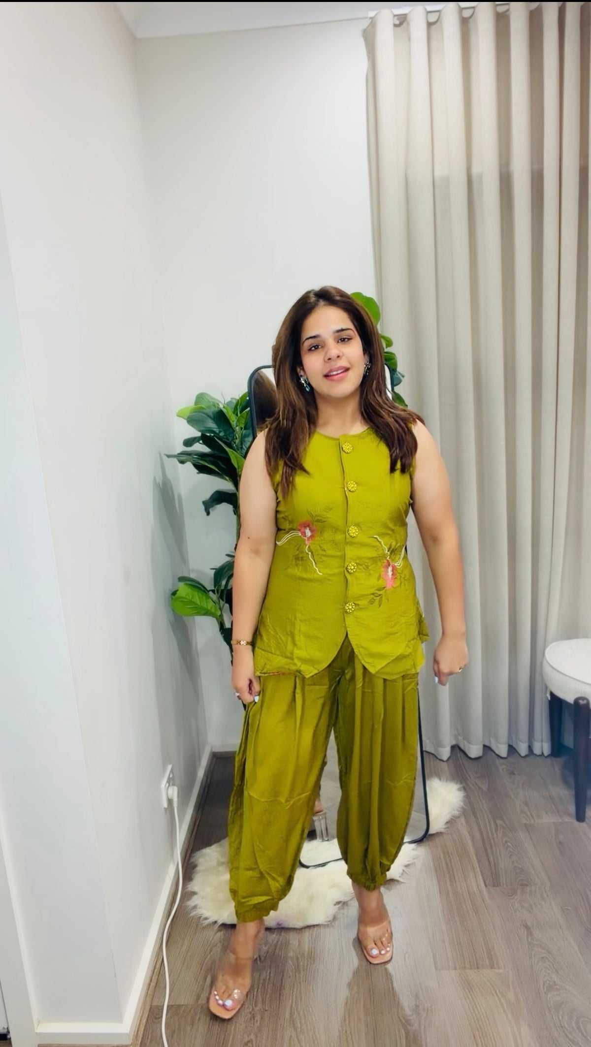 Aarika Embroidered Waistcoat & Balloon Pants Co-Ord Set